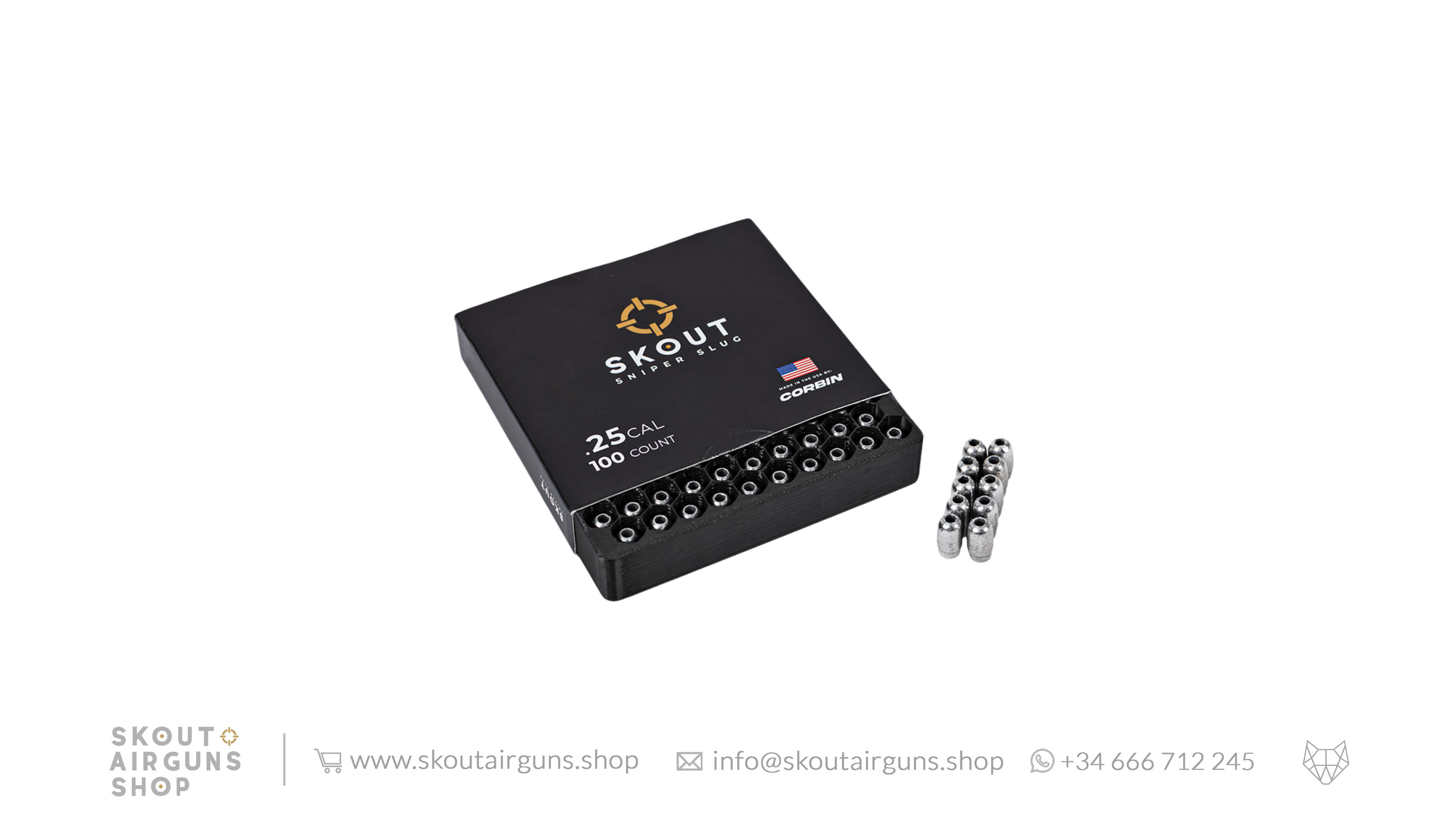 SKOUT Sniper Slug · Cal .25 (6.35mm) · Weight 3.16g (48.8gr)