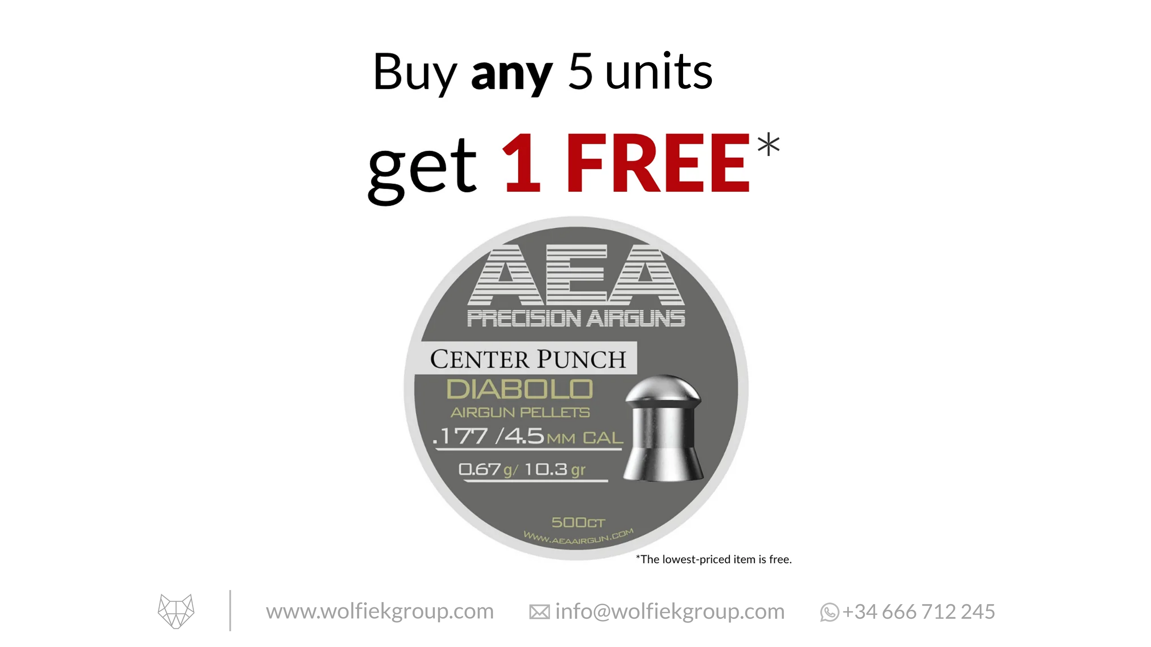 AEA Center Punch Diabolo Pellets - Cal .177 (4.5mm) | 0.67g (10.3gr)