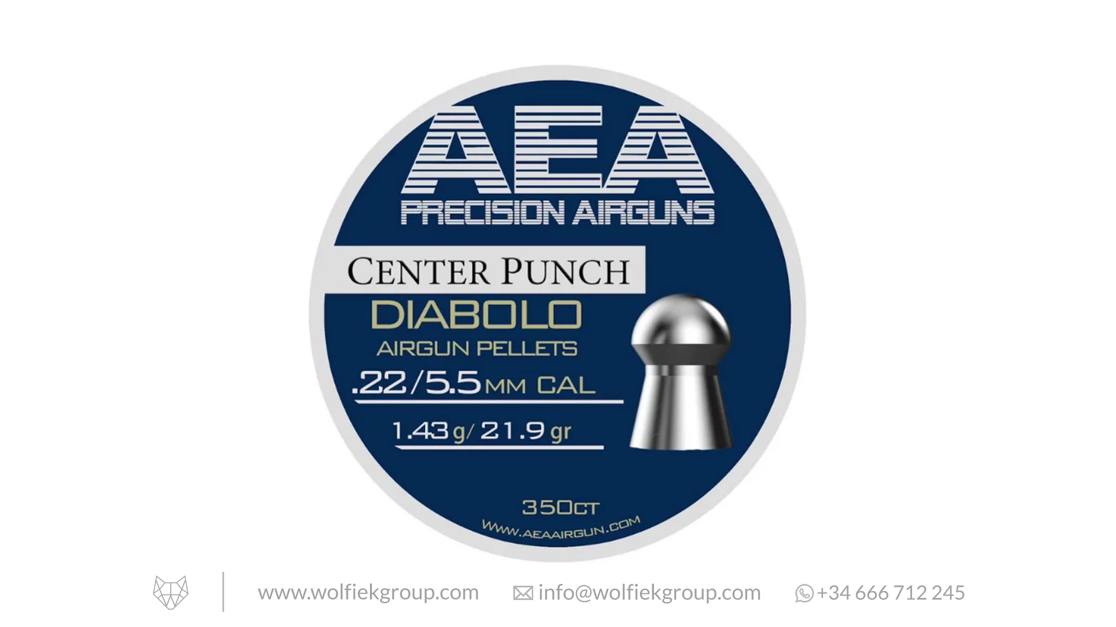 AEA Center Punch Diabolo Pellets - Cal .22 (5.5mm) | 1.43g (21.9gr)