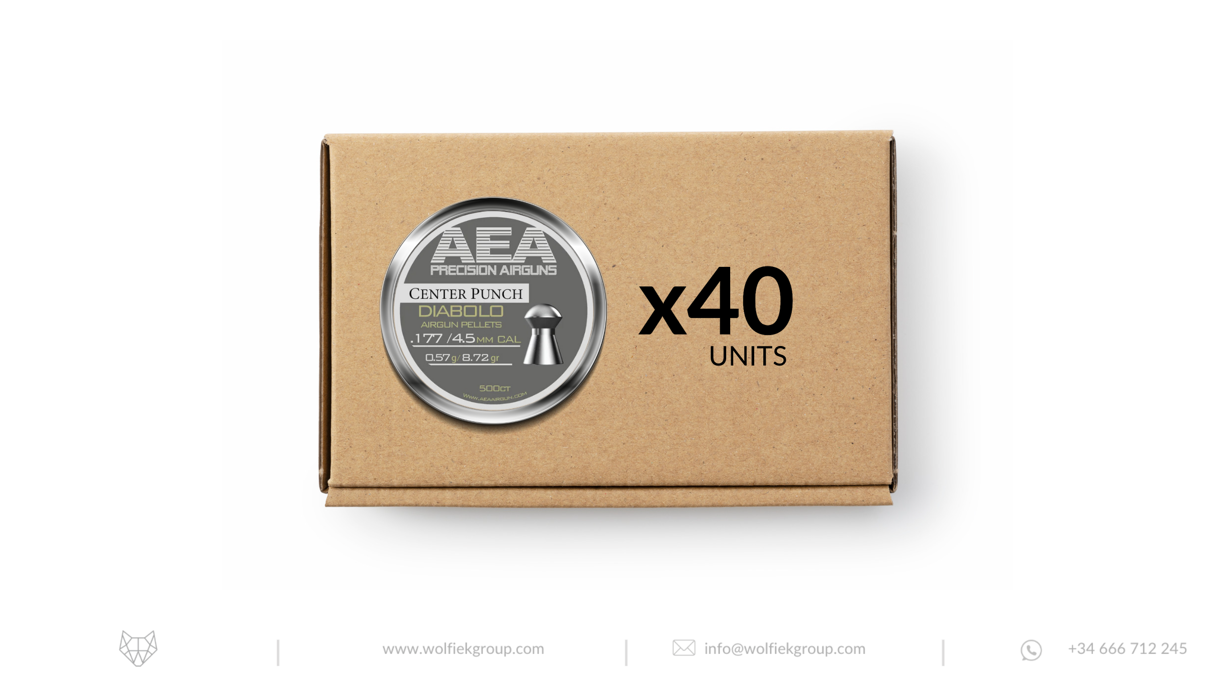AEA Master Box Center Punch Diabolo Pellets - Cal .177 (4.5mm) | 0.57g (8.72gr)