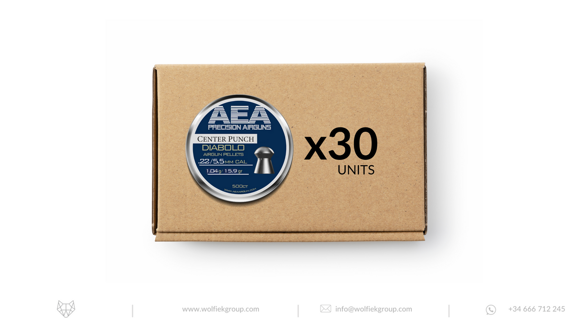 AEA Master Box Center Punch Diabolo Pellets - Cal .22 (5.5mm) | 1.04g (15.9gr)