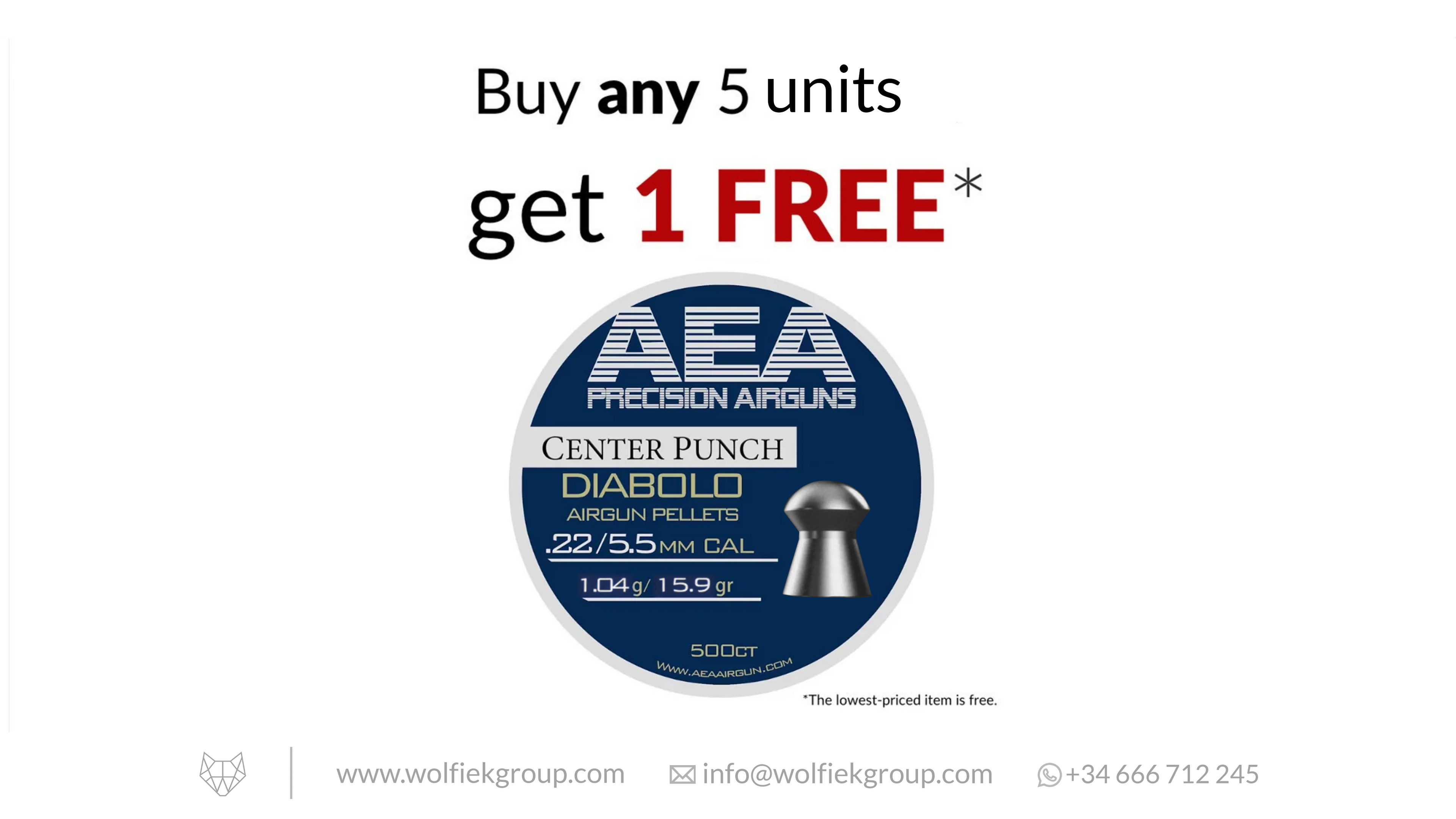 AEA Center Punch Diabolo Pellets - Cal .22 (5.5mm) | 1.04g (15.9gr)
