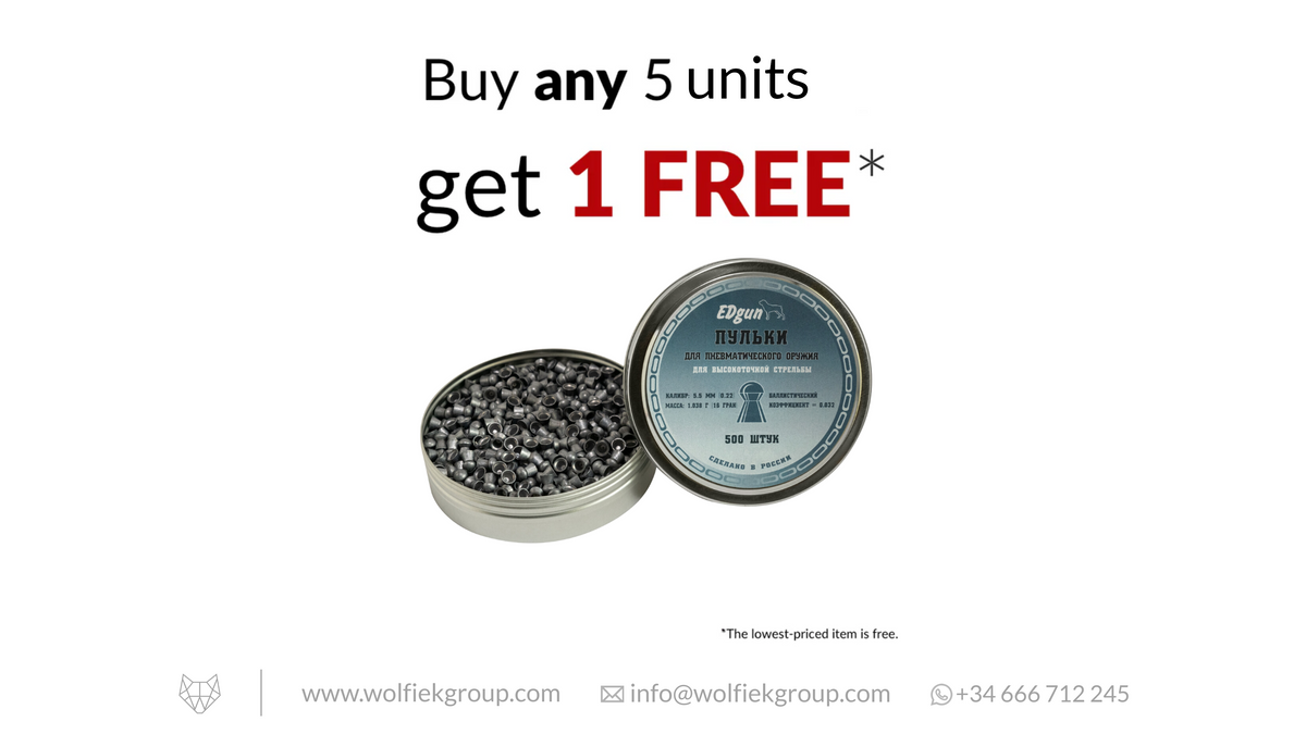 EDgun Premium Pellets · Caliber .22 (5,52 mm) · Weight 1,03g (15,89gr) (Batch 2019)
