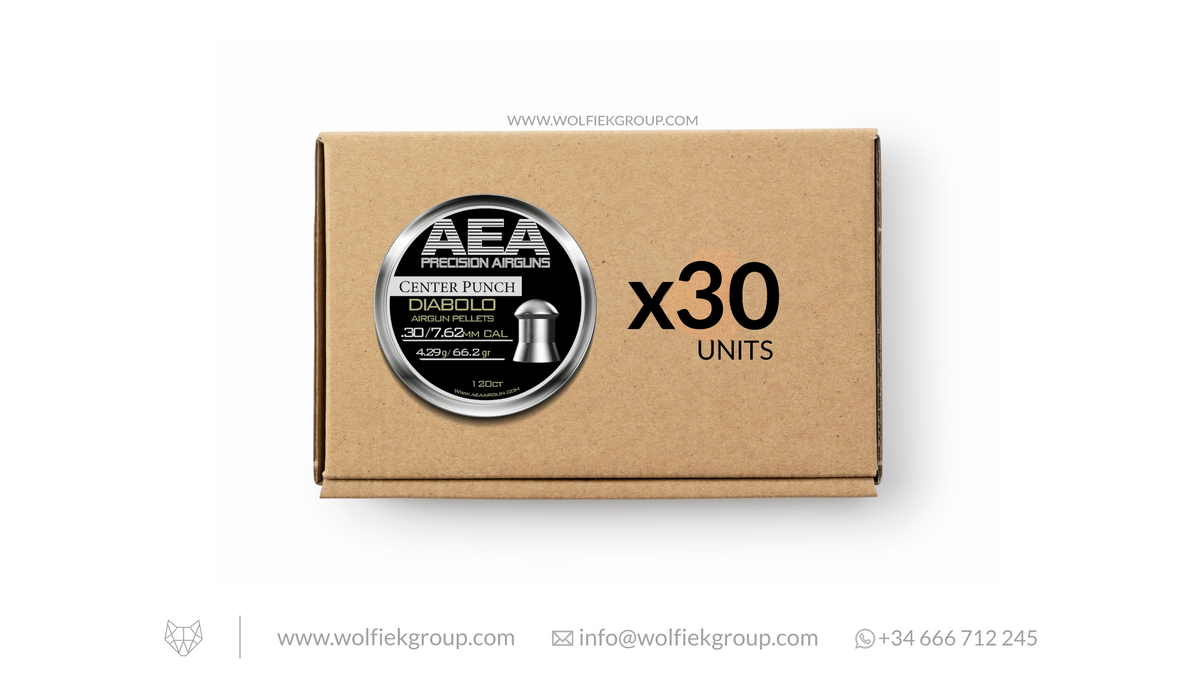 Master box · AEA Diabolo Pellets Heavy Round Nose · Cal .30 (7.62mm) · Weight 4.29g (66.2gr)