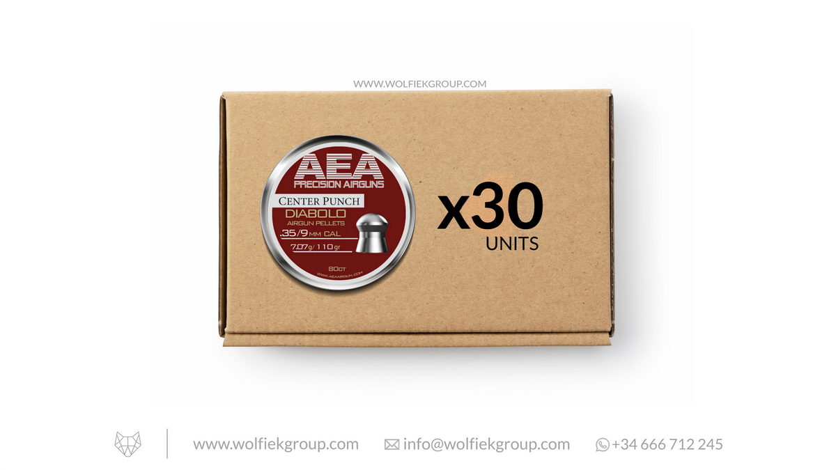 Master box · AEA Diabolo Pellets Round Nose · Cal .35 (9mm) · Weight 7.07g (110gr)